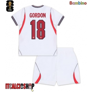 Inghilterra Anthony Gordon #18 Prima Maglia Bambino Mondiali 2026 Manica Corta (+ Pantaloni corti)